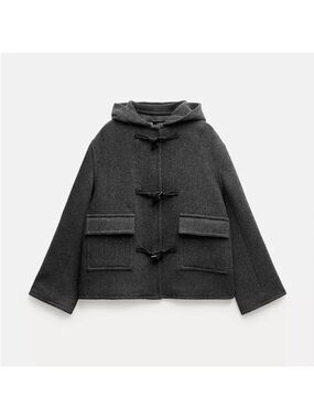 BRAND NEW ZARA ZW COLLECTION MANTECO WOOL BLEND JACKET WITH TOGGLES